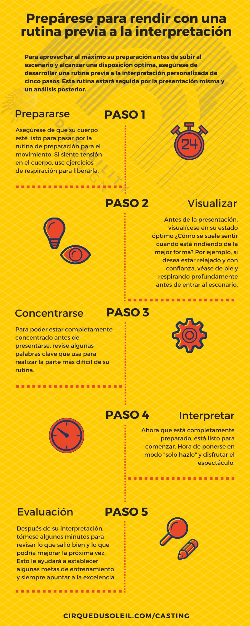 Infografia Prepárese para rendir con una rutina previa a la interpretación